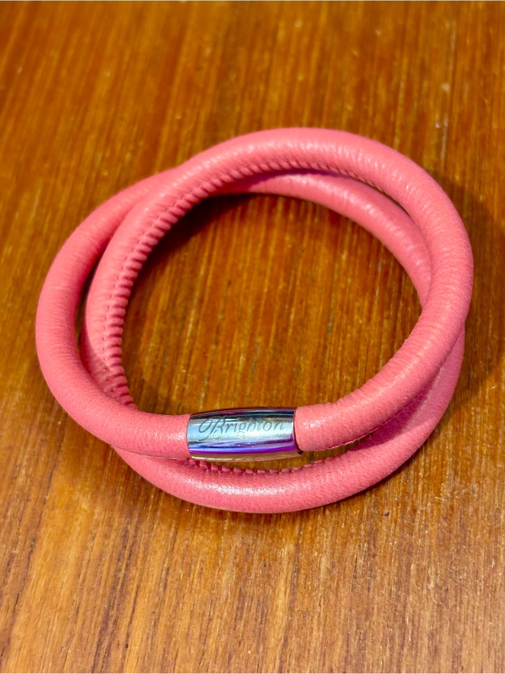 🆕 Brighton Double Woodstock bracelet Peach leather Holds beads, charms